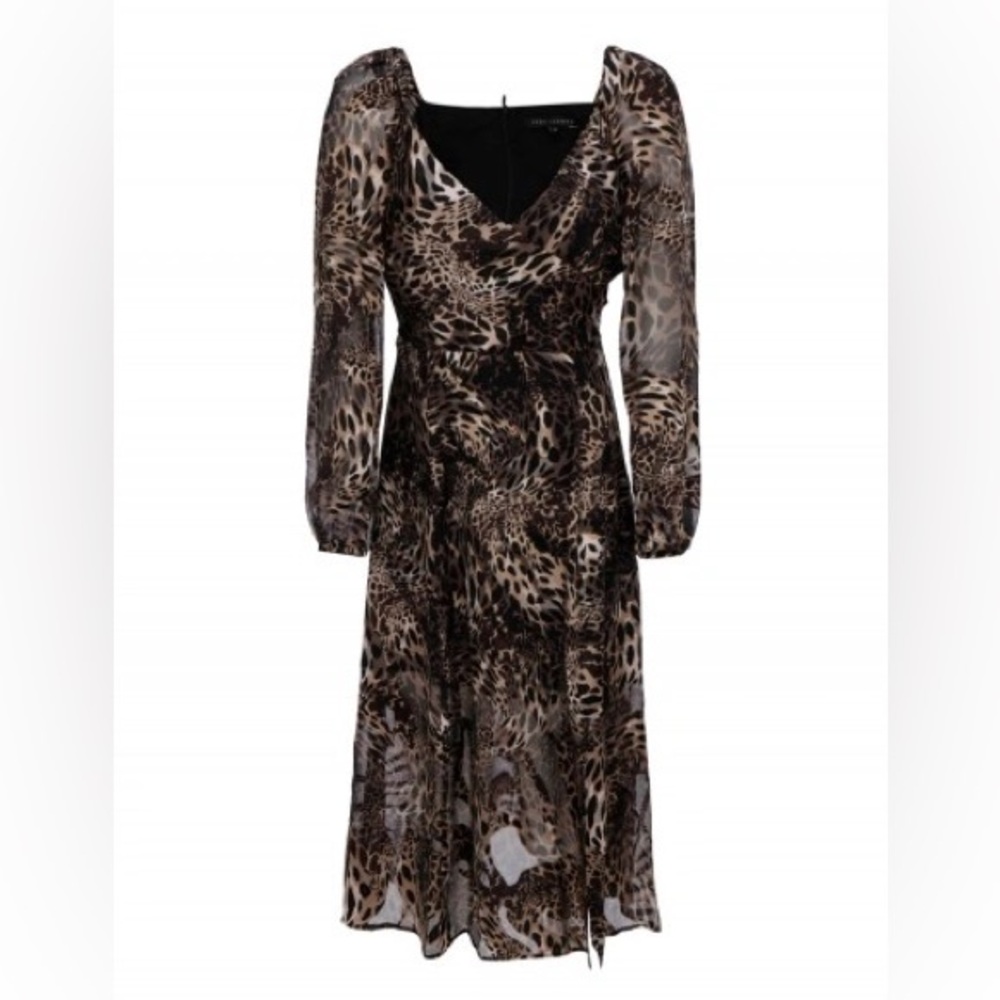NWT! Tara Jarmon Rayane Leopard Print Dress in Sable